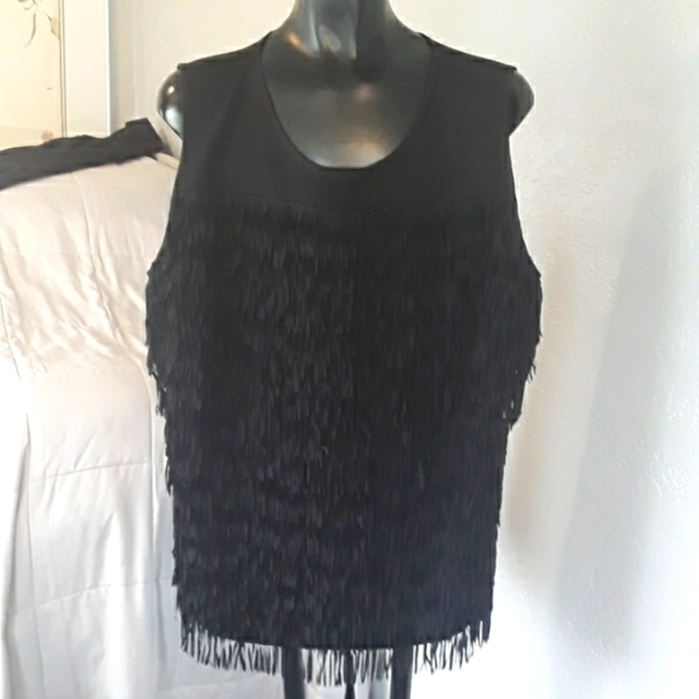 RSVP Talbots extra large Fringe front blouse